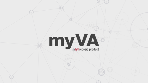 The image shows the myVA logo